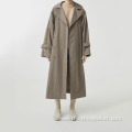Elegance Women Long Double Breasted Trench Coat